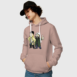 Толстовка-худи хлопковая мужская Vault Jay and silent Bob, цвет: пыльно-розовый — фото 2