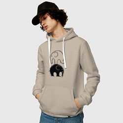 Толстовка-худи хлопковая мужская Cute elephants, цвет: миндальный — фото 2