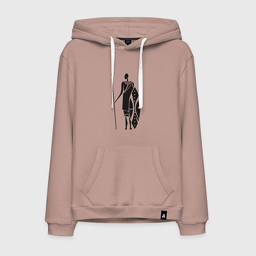 Мужская толстовка-худи Африканец / Пыльно-розовый – фото 1