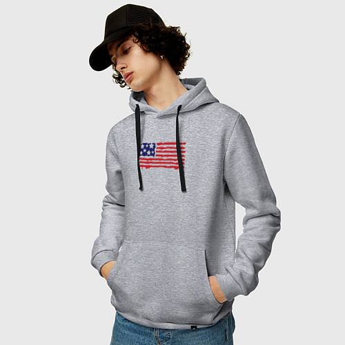 Мужская толстовка-худи USA patriot / Меланж – фото 3