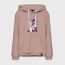 Толстовка-худи хлопковая мужская Мастера Меча Онлайн Кадзуто Киригая, цвет: пыльно-розовый