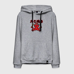 Толстовка-худи хлопковая мужская Осьминог и данго, цвет: меланж