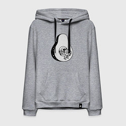 Толстовка-худи хлопковая мужская Космонавт и авокадо, цвет: меланж