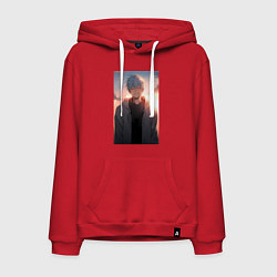 Толстовка-худи хлопковая мужская Тэцуя Куроко, цвет: красный