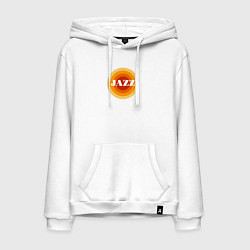 Толстовка-худи хлопковая мужская Джаз ретро в желтом, цвет: белый
