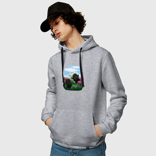 Мужская толстовка-худи Духи леса / Меланж – фото 3