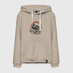 Толстовка-худи хлопковая мужская Хардкор музыка, цвет: миндальный