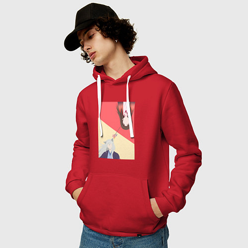 Мужская толстовка-худи Очень приятно Томоэ / Красный – фото 3