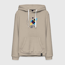 Толстовка-худи хлопковая мужская Взлетаем, цвет: миндальный