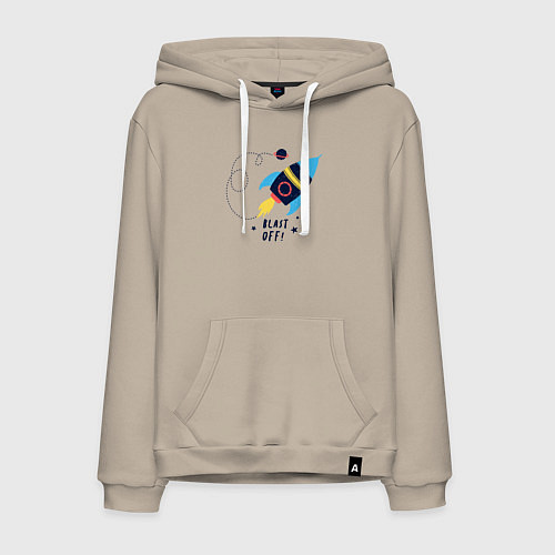 Мужская толстовка-худи Взлетаем / Миндальный – фото 1