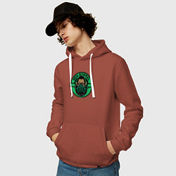 Толстовка-худи хлопковая мужская Новый нормальный обезьян, цвет: кирпичный — фото 2