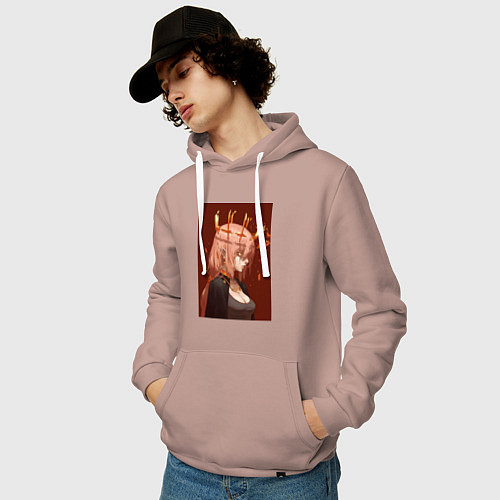 Мужская толстовка-худи Человек-бензопила Макима Общественная безопасность / Пыльно-розовый – фото 3