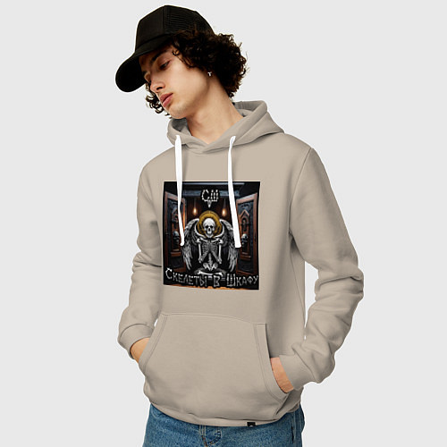 Мужская толстовка-худи Сингл Скелеты в шкафу / Миндальный – фото 3