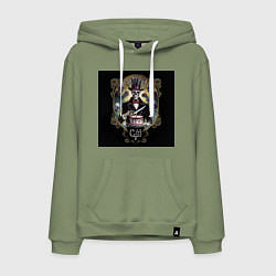Толстовка-худи хлопковая мужская Юбилейная - Скелеты в шкафу, цвет: авокадо