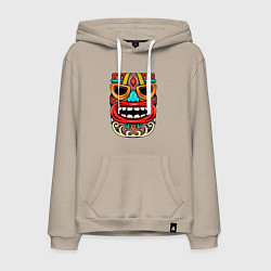 Толстовка-худи хлопковая мужская Tiki mask, цвет: миндальный