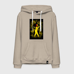 Толстовка-худи хлопковая мужская Моя геройская академия Всемогущий Номер один, цвет: миндальный