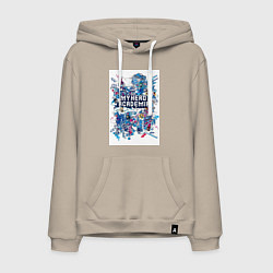 Толстовка-худи хлопковая мужская Моя геройская академия Эйдзиро Кирисима, цвет: миндальный