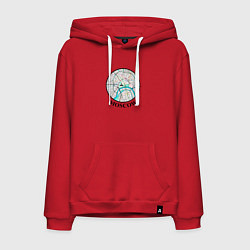 Толстовка-худи хлопковая мужская Moscow center, цвет: красный