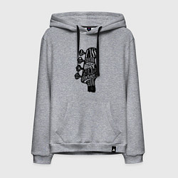 Толстовка-худи хлопковая мужская Bass guitar neck with titles, цвет: меланж