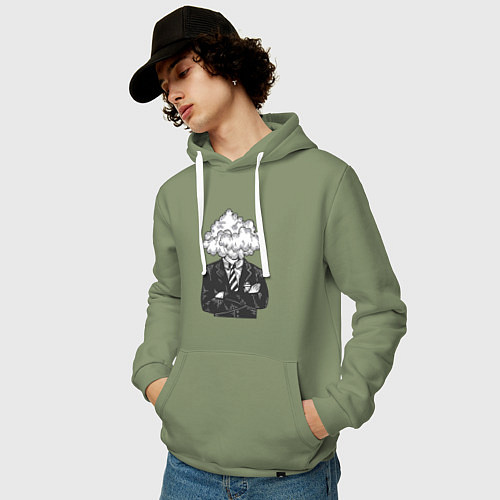 Мужская толстовка-худи Босс туча / Авокадо – фото 3