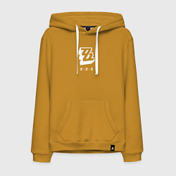 Толстовка-худи хлопковая мужская Zenless Zone Zero logo, цвет: горчичный