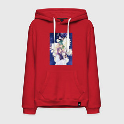 Толстовка-худи хлопковая мужская Монолог фармацевта Жэньши Расчётливый интриган, цвет: красный