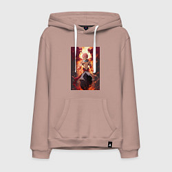 Толстовка-худи хлопковая мужская Хвост Феи Нацу Драгнил дракон, цвет: пыльно-розовый