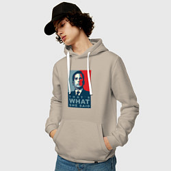 Толстовка-худи хлопковая мужская Thats what she said - the office, цвет: миндальный — фото 2
