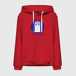 Толстовка-худи хлопковая мужская Blue tardis, цвет: красный