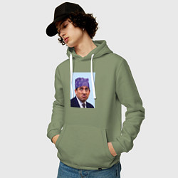 Толстовка-худи хлопковая мужская Michael Scott - Prison mike the office meme, цвет: авокадо — фото 2