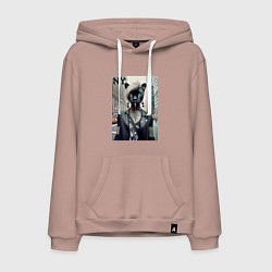 Толстовка-худи хлопковая мужская Молодая пантера - модница из Нью-Йорка, цвет: пыльно-розовый