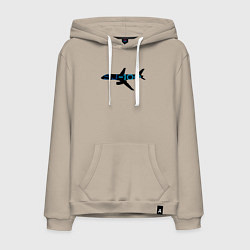 Толстовка-худи хлопковая мужская Черный облик Superjet-100 с цветным названием, цвет: миндальный