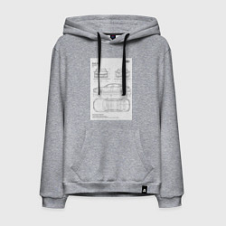 Толстовка-худи хлопковая мужская Audi A8, цвет: меланж