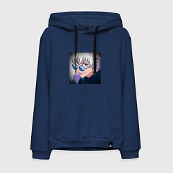 Толстовка-худи хлопковая мужская Годжо, цвет: тёмно-синий