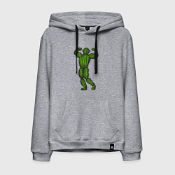 Толстовка-худи хлопковая мужская Кактус спортсмен, цвет: меланж