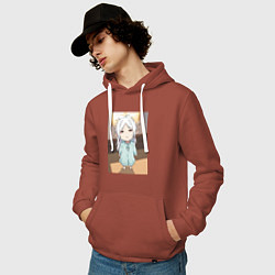 Толстовка-худи хлопковая мужская Фрирен ребенок, цвет: кирпичный — фото 2