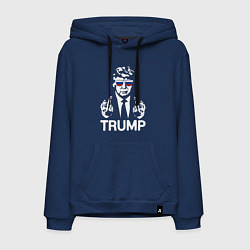 Толстовка-худи хлопковая мужская Трамп наш, цвет: тёмно-синий