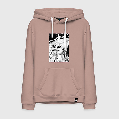 Мужская толстовка-худи Mazda RX-7 гоночный стиль / Пыльно-розовый – фото 1