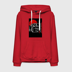 Толстовка-худи хлопковая мужская Toyota Supra авто, цвет: красный