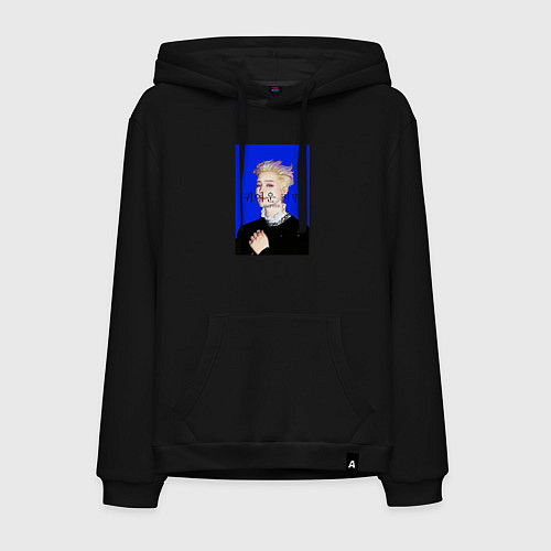 Мужская толстовка-худи BTS Чимин масло синий / Черный – фото 1