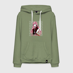 Толстовка-худи хлопковая мужская Darling in the FranXX Милый из Франкса, цвет: авокадо
