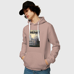 Толстовка-худи хлопковая мужская Andrey-Андрей, цвет: пыльно-розовый — фото 2