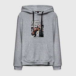 Толстовка-худи хлопковая мужская Темнокожий бандит из GTA 6, цвет: меланж