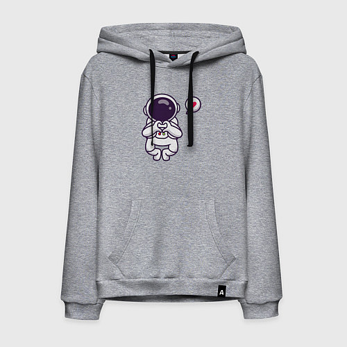 Мужская толстовка-худи Astronaut love / Меланж – фото 1