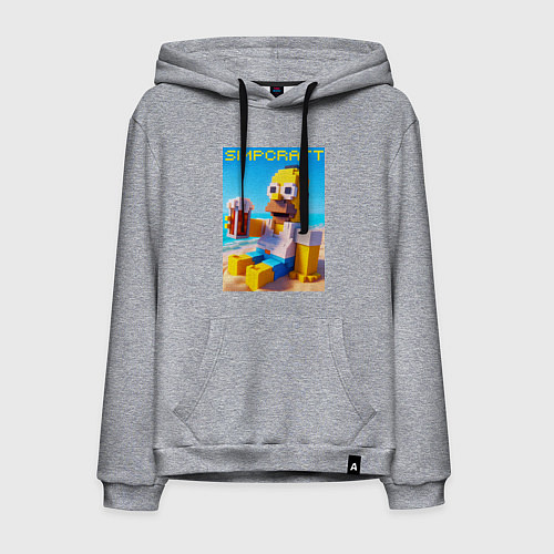 Мужская толстовка-худи Minecraft and Simpsons collaboration - ai art / Меланж – фото 1