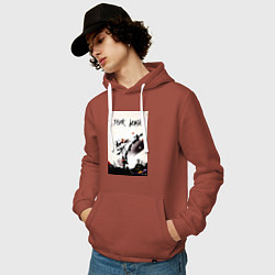 Толстовка-худи хлопковая мужская Тхэквондо боец, цвет: кирпичный — фото 2