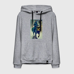 Толстовка-худи хлопковая мужская Cat forces - ai art fantasy, цвет: меланж
