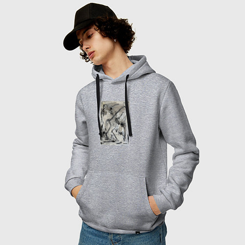 Мужская толстовка-худи Abstract painting / Меланж – фото 3