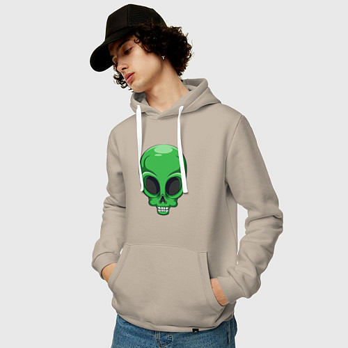 Мужская толстовка-худи Green skeletor / Миндальный – фото 3