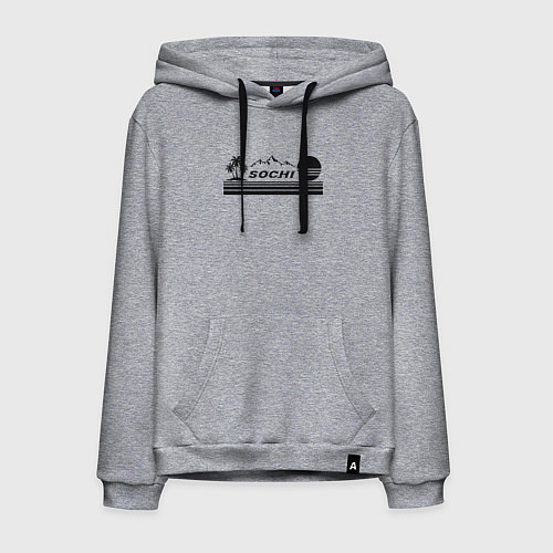Мужская толстовка-худи Сочи курорт России отдых в горах / Меланж – фото 1
